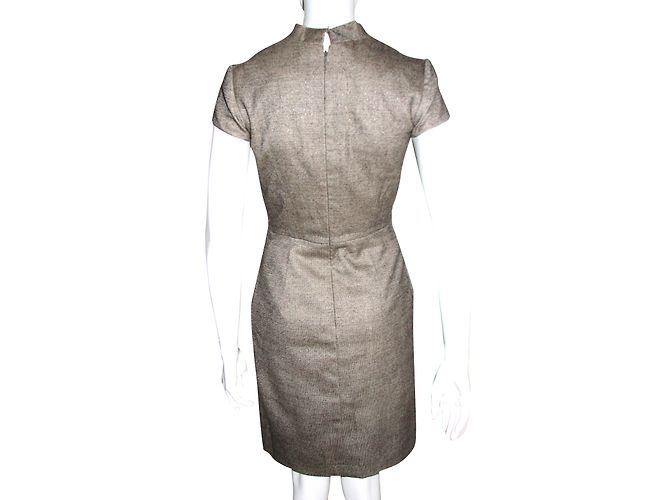 Escada Tweed Kleid Wolle Braun Caramel Karamell - Ansicht 2