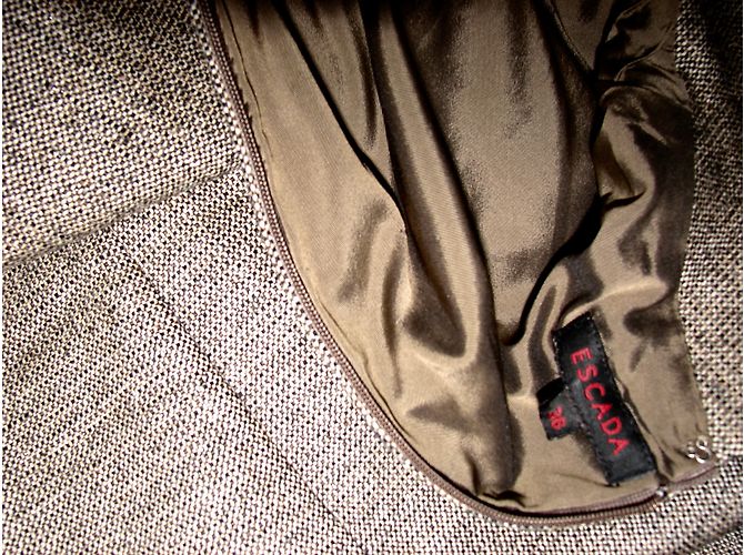 Escada Tweed Kleid Wolle Braun Caramel Karamell - Ansicht 5
