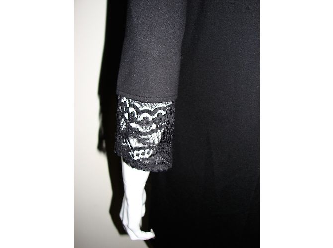 Autre Marque Kleid mit Spitzeneinsätzen Schwarz - Ansicht 5