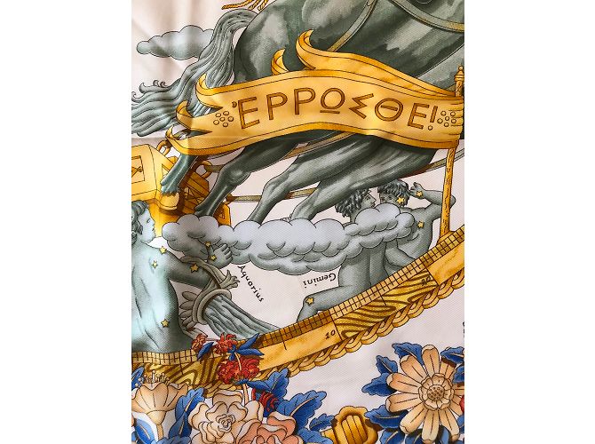 Hermès Le nove del mattino Bianco Blu D'oro - vista 2