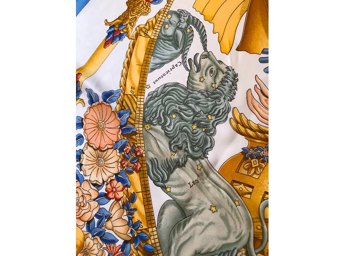 Hermès Le nove del mattino Bianco Blu D'oro - vista 8