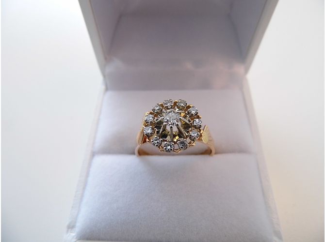 Autre Marque anello alato in oro giallo e bianco 18 carati e diamanti - vista 2