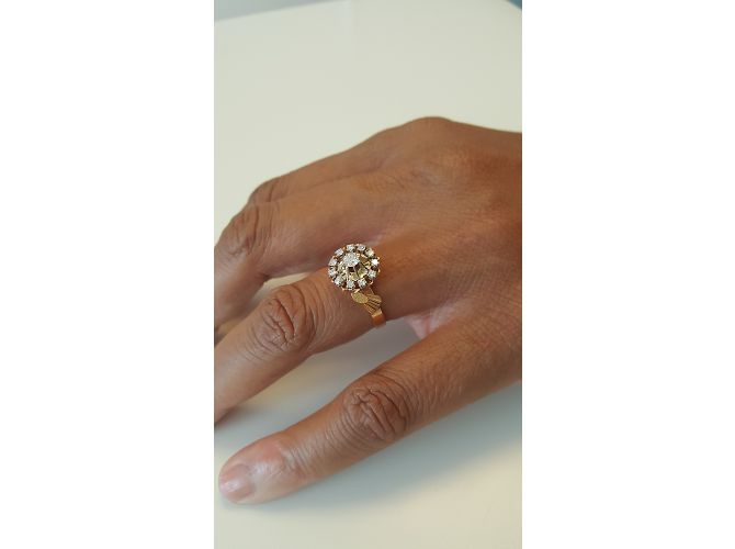 Autre Marque anello alato in oro giallo e bianco 18 carati e diamanti - vista 9