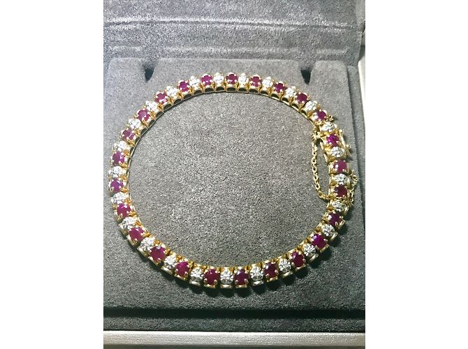 Autre Marque Bracciale in oro con rubini e diamanti D'oro - vista 2