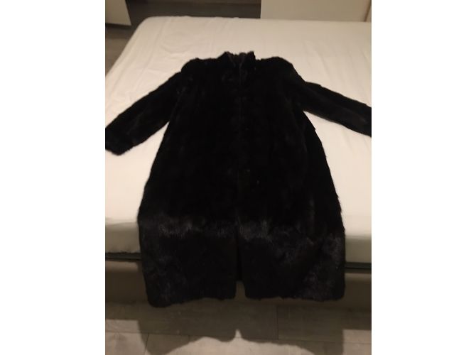 Autre Marque Abrigo de piel de visón marrón oscuro - vista 2