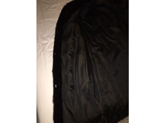 Autre Marque Abrigo de piel de visón marrón oscuro - vista 7