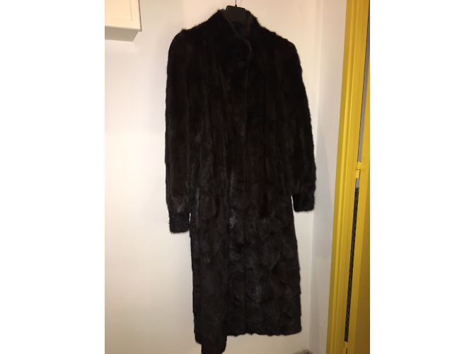 Autre Marque Abrigo de piel de visón marrón oscuro - vista 8