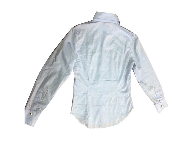 Camisa Etro Slim Fit Azul Cielo de Algodón Azul claro - vista 2