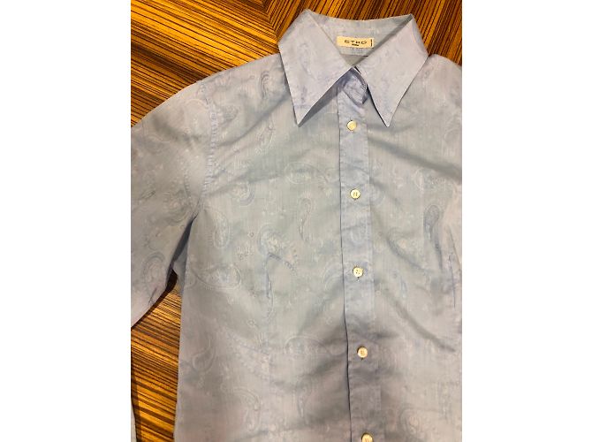 Camisa Etro Slim Fit Azul Cielo de Algodón Azul claro - vista 3