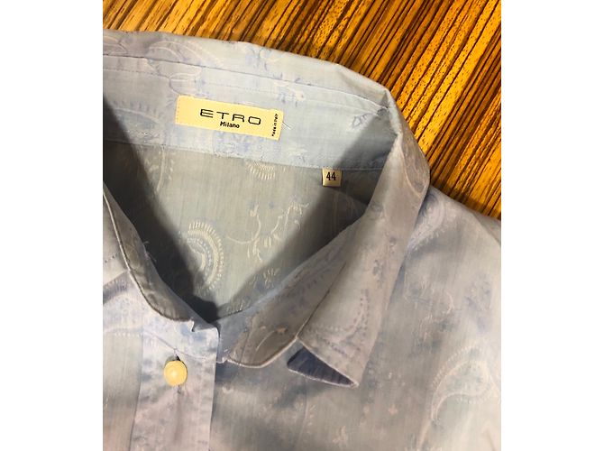 Camisa Etro Slim Fit Azul Cielo de Algodón Azul claro - vista 4