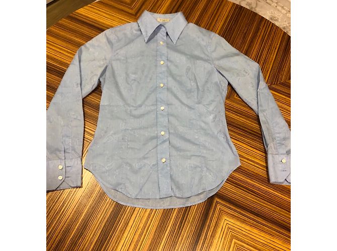 Camisa Etro Slim Fit Azul Cielo de Algodón Azul claro - vista 5