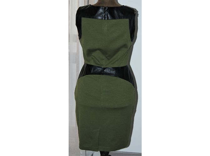 Calvin Klein Kleid Schwarz Khaki Olivgrün Polyester - Ansicht 5