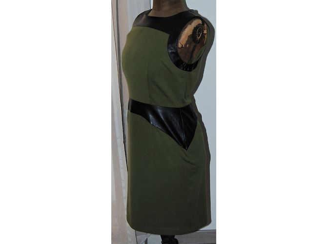 Calvin Klein Kleid Schwarz Khaki Olivgrün Polyester - Ansicht 7