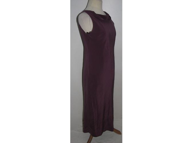 Autre Marque Vestido slip de seda morado Púrpura - vista 3