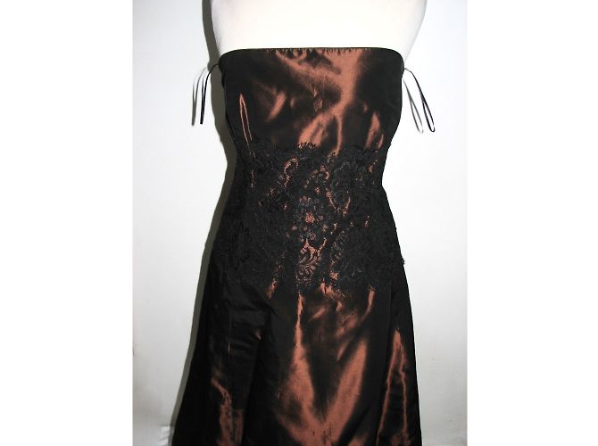 Autre Marque Vestido de cocktail com renda Preto Bronze - vista 2