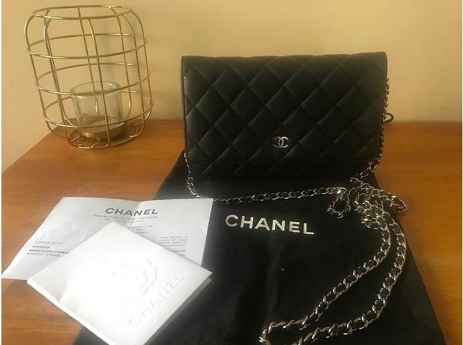 Wallet On Chain Chanel WOC Negro - vista 4