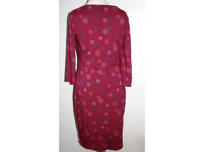 Autre Marque Vestido drapeado con mangas 3/4. Multicolor Fucsia - vista 5