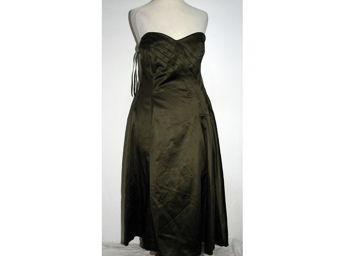 Trägerloses Coast-Cocktailkleid Khaki Olivgrün - Ansicht 3
