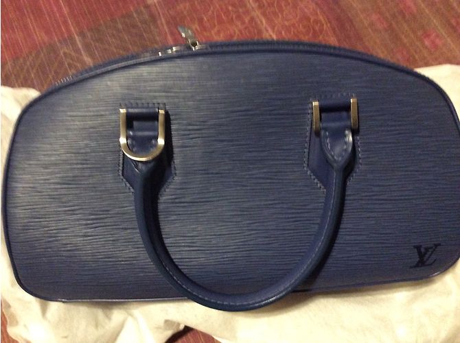 Louis Vuitton Epi Jasmine Borsa a mano blu in pelle - vista 3