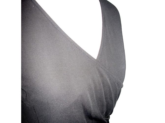 Max Mara Langes schwarzes Kleid mit Gürtel - Ansicht 4