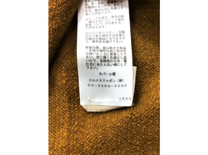 Hermès Couverture Hermes en cachemire et soie Marron - vue 4