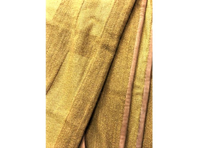 Hermès Couverture Hermes en cachemire et soie Marron - vue 5