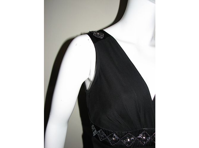 Ted Baker Vestido de seda con bordado de metal. Negro - vista 5