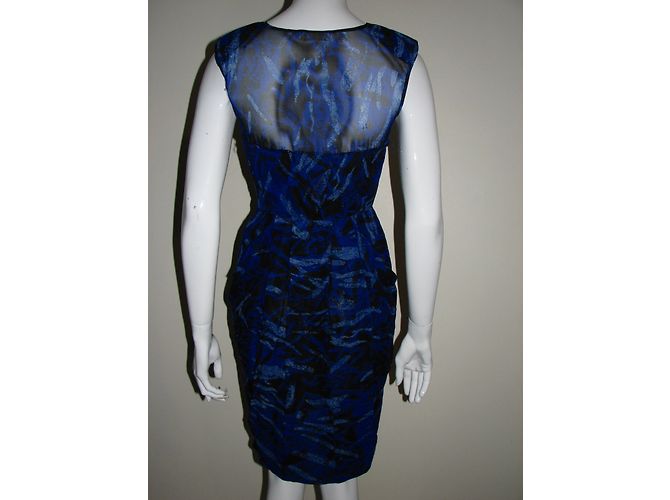 Vestido Whistles de gasa de seda negro y azul - vista 5