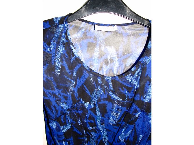 Vestido Whistles de gasa de seda negro y azul - vista 6
