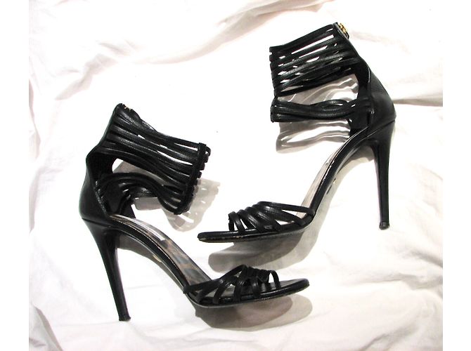 Diane Von Furstenberg Ursula Riemchen Sandaletten Leder Schwarz - Ansicht 3