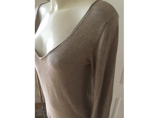 Berenice Strickpullover Beige Baumwolle Viskose Gr. M - Ansicht 2