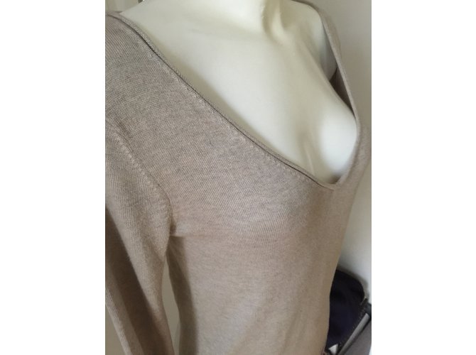 Berenice Strickpullover Beige Baumwolle Viskose Gr. M - Ansicht 3
