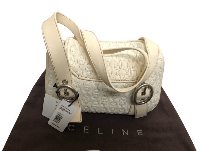 Borsa a mano Céline Neuf in pelle Eggshell Bianco sporco - vista 2