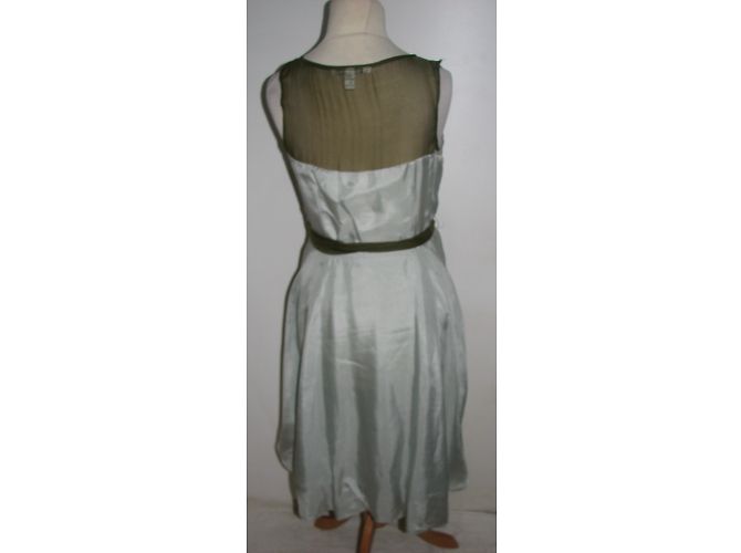 Diane Von Furstenberg Abito vintage in seta con nappe Verde chiaro - vista 2