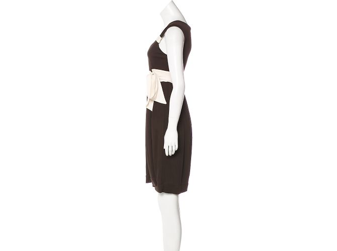 Vestido wrap Diane Von Furstenberg Dora marrom e creme Cru - vista 2