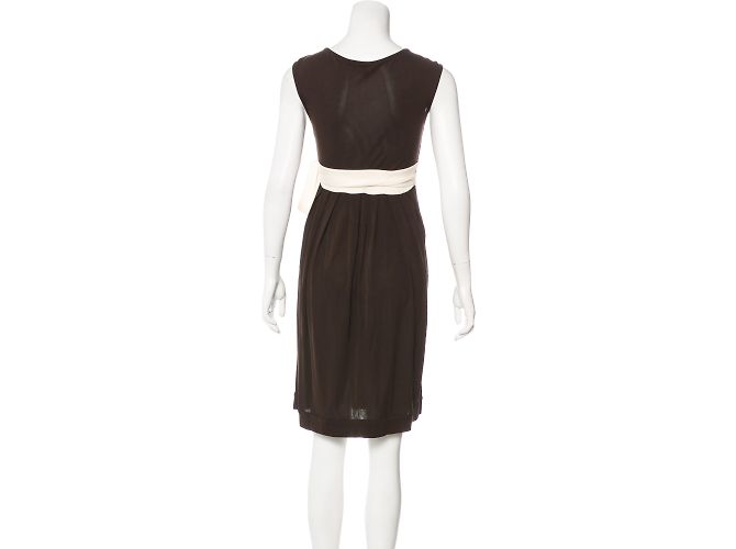 Vestido wrap Diane Von Furstenberg Dora marrom e creme Cru - vista 3
