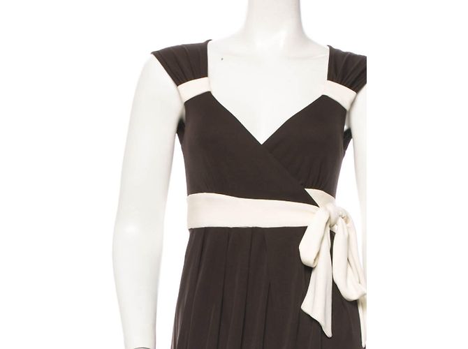 Vestido wrap Diane Von Furstenberg Dora marrom e creme Cru - vista 4