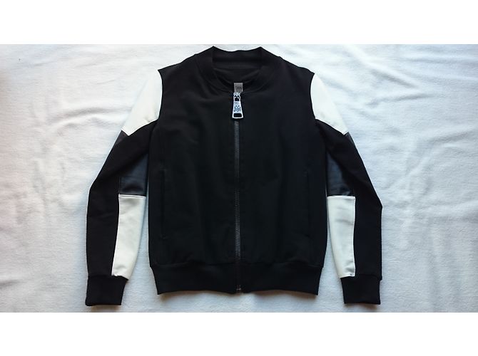 Sudadera Jijil Negra de Algodón con Insertos de Piel Artificial Negro - vista 3