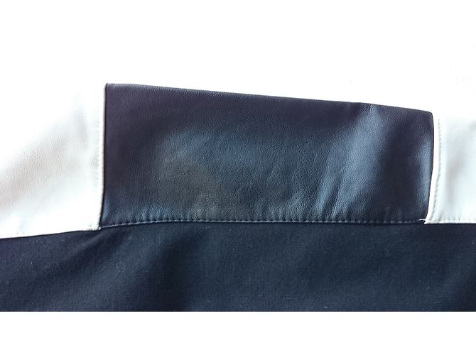 Sudadera Jijil Negra de Algodón con Insertos de Piel Artificial Negro - vista 4