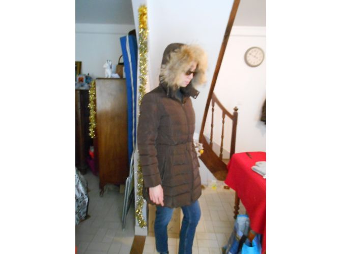 Chaqueta de Plumón Saint James Marrón con Capucha y Piel Extraíbles Castaño - vista 4