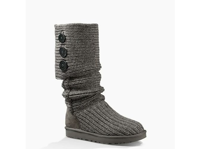 Botas Ugg Classic Cardy Cinza de Camurça e Lã - vista 2