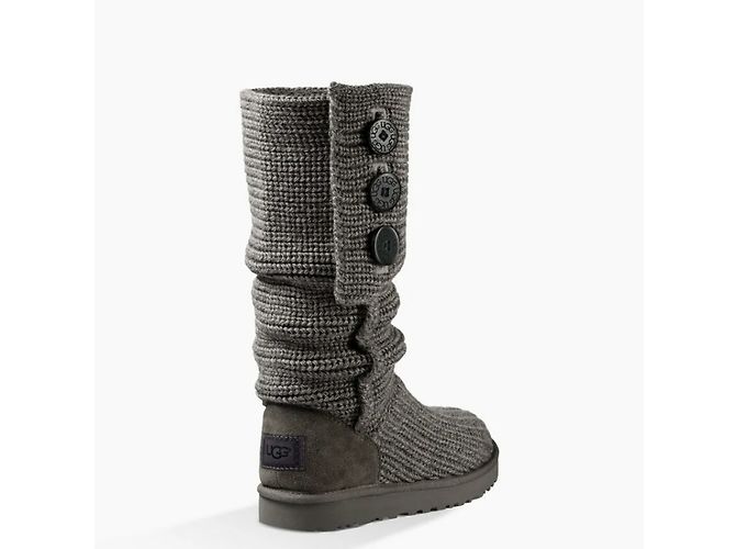 Botas Ugg Classic Cardy Cinza de Camurça e Lã - vista 3