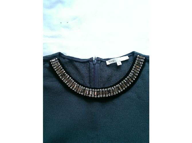 Vestido corto Maje gris de algodón y viscosa - vista 3