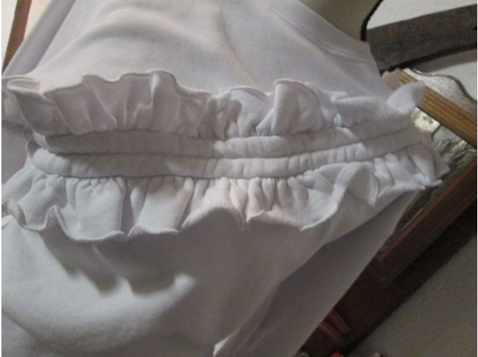 Msgm Diagona Ruffle sweatshirt Blanc - vue 2