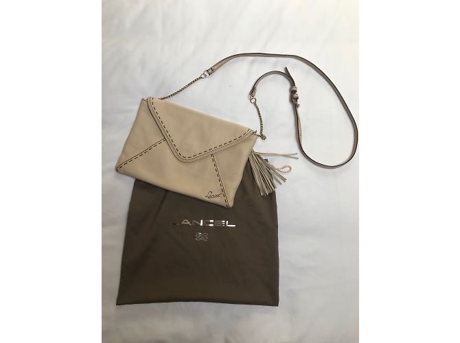 Clutch Lancel in pelle beige - vista 2