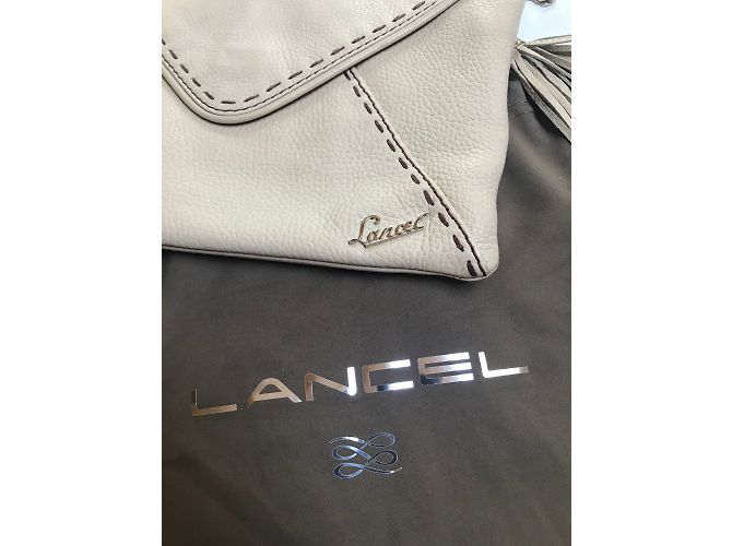 Clutch Lancel in pelle beige - vista 3