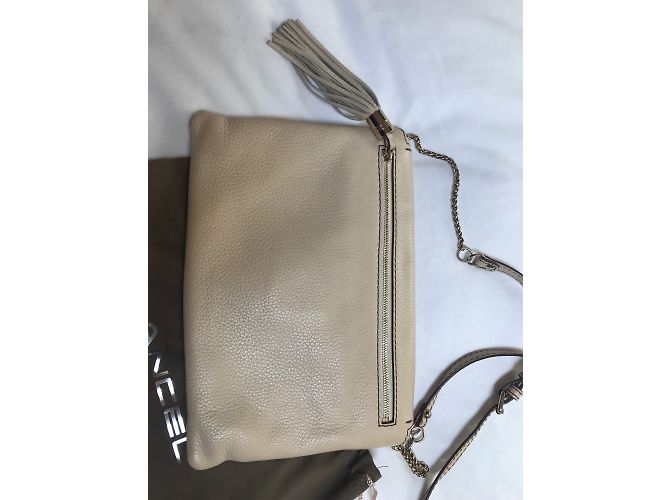 Clutch Lancel in pelle beige - vista 4