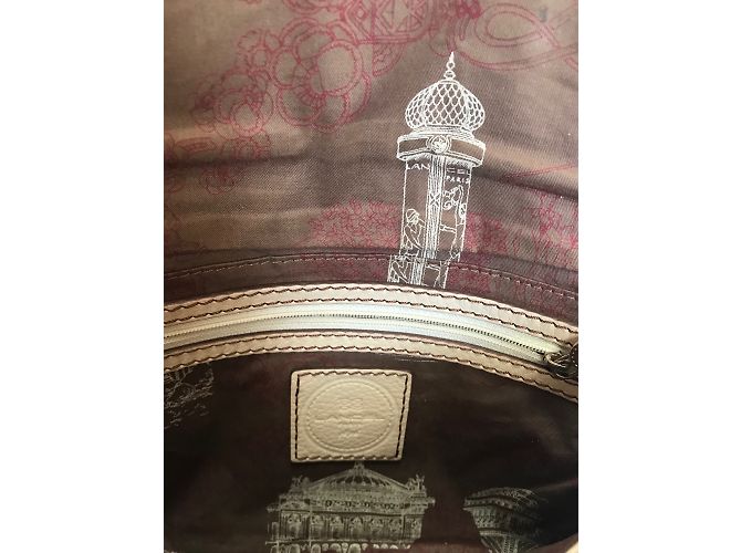 Clutch Lancel in pelle beige - vista 7