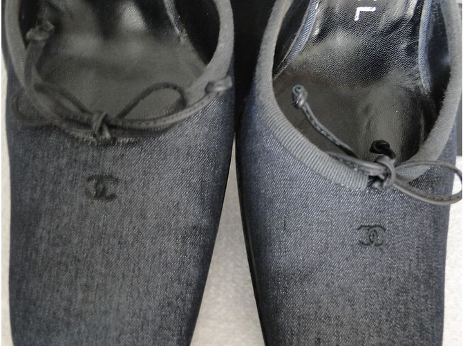 Sabot CHANEL in denim e pelle Blu - vista 8