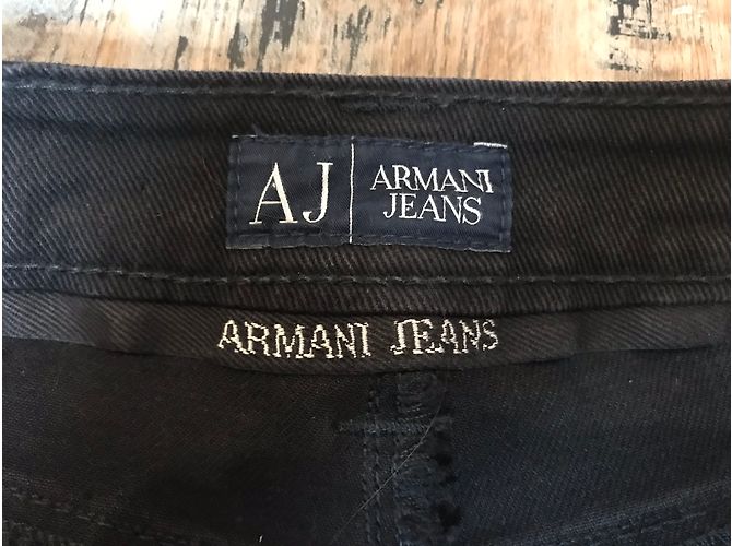 Armani Jeans Vaqueros Armani Negros de Algodón Talla 36 - vista 2